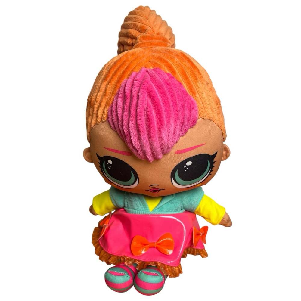 LOL Surprise Neon QT Huggable Plush Doll 16" Soft Large Stuffed Big Eyes Toy